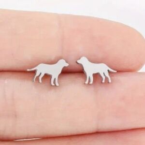 Samson's Stainless Steel Dog Stud Earrings